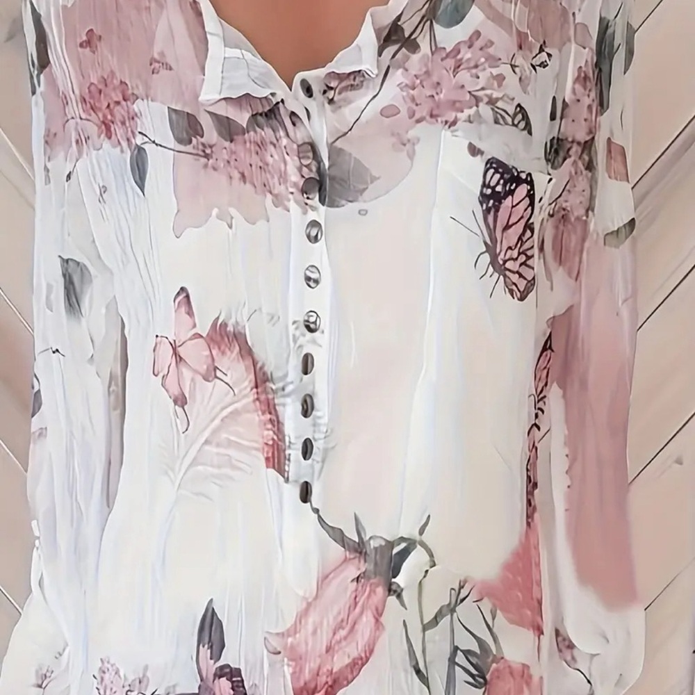 Floral Button-Down Blouse